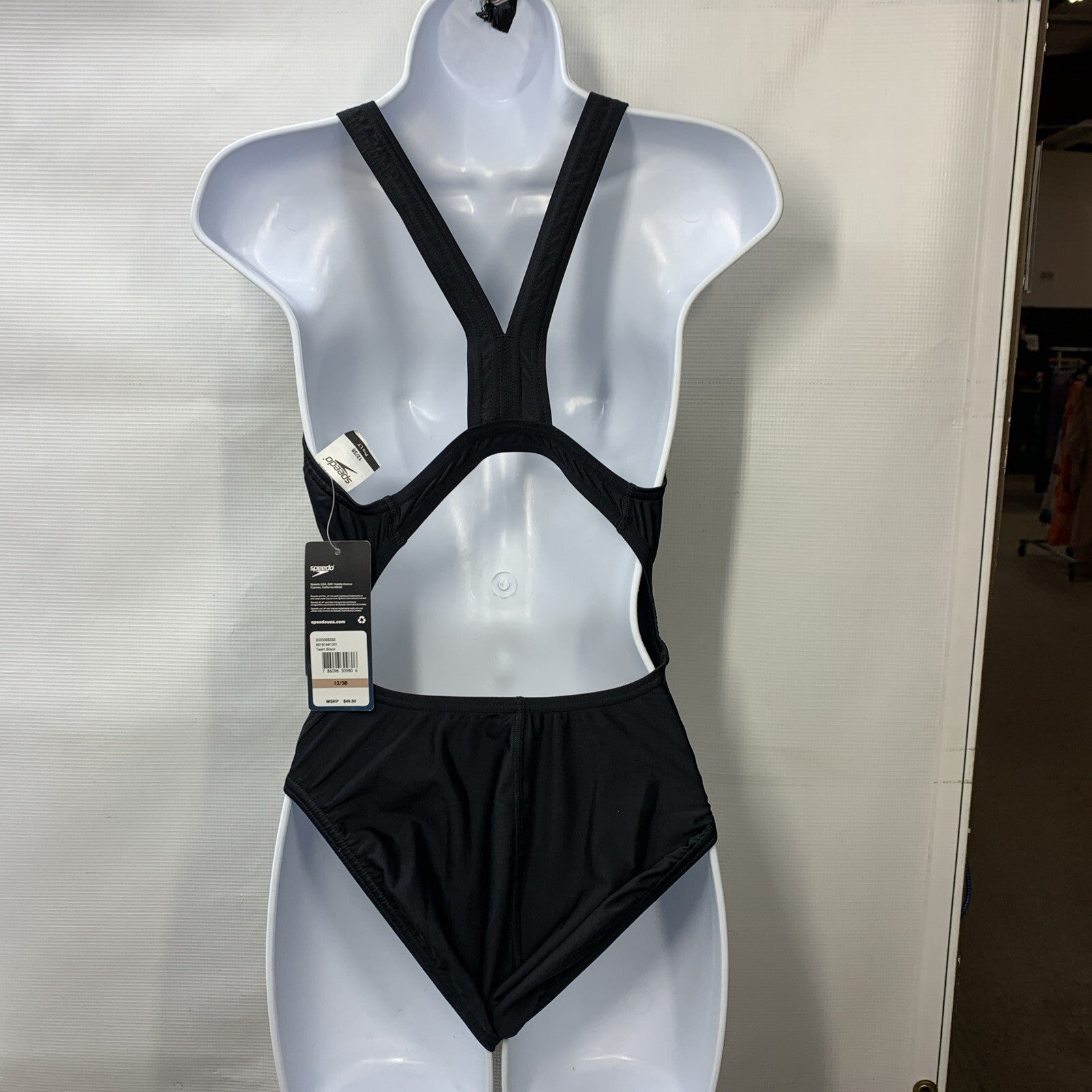 Speedo Womens Prolt Super Pro One Piece Swimsuit Solid Black Size 12/38 Swimwear