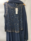 J Kara Women's  Embellished Top Mock 2 Piece Dress with Scarf Size 14w