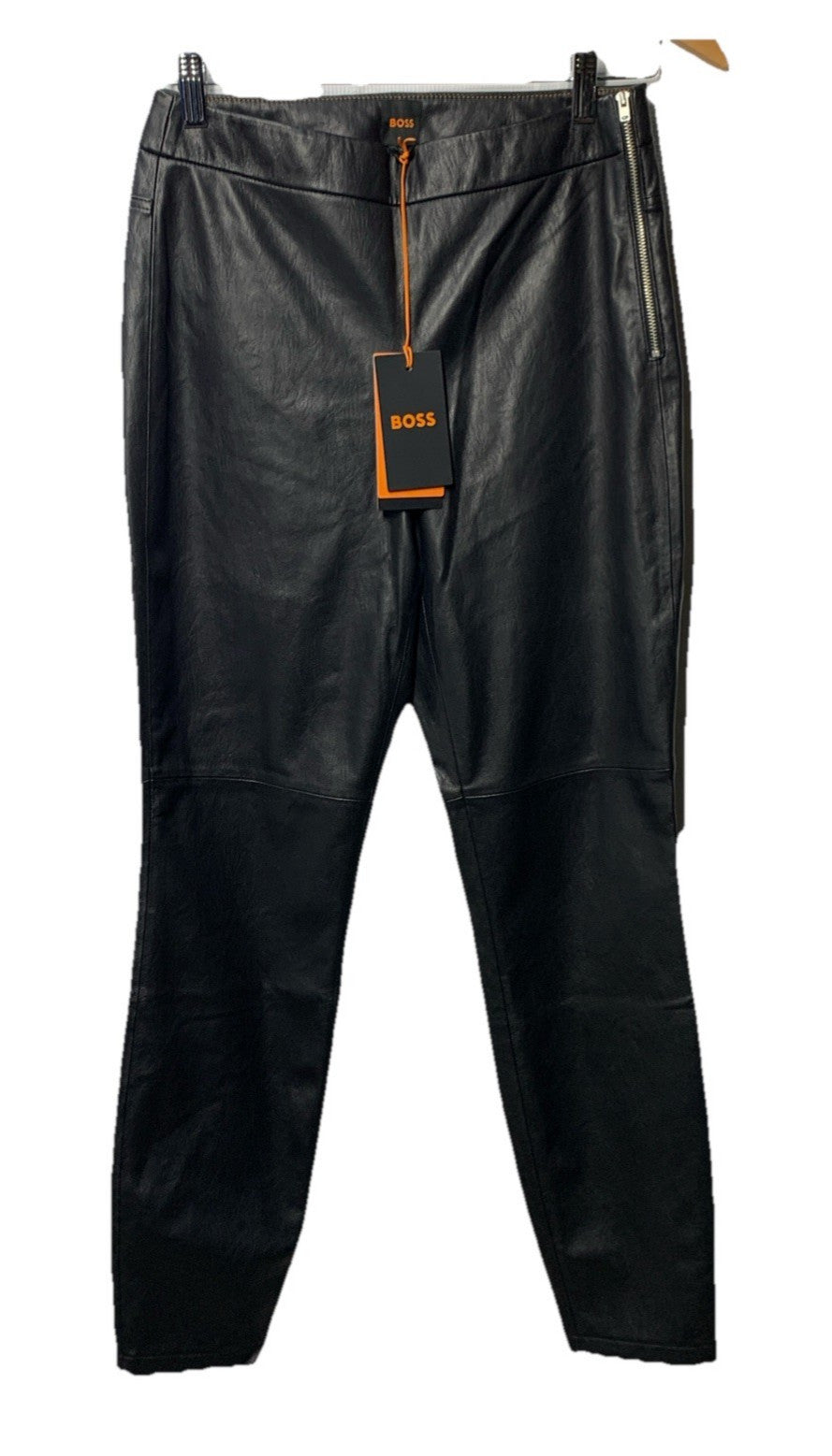 Hugo Boss Women's Taskin High Waist Long Pants Slim w/Side Zip Size 4 Black