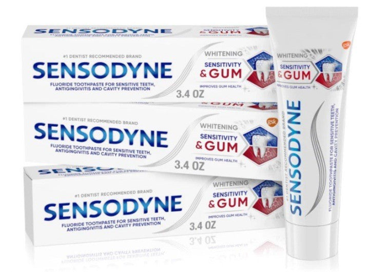 Sensodyne Sensitivity & Gum Whitening Toothpaste For Gum Problems 3.4oz - 3-Pack