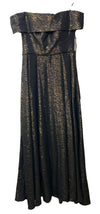 Alex Evenings Off Shoulder Jacquard Long Dress Elegant Size 10 with Pockets
