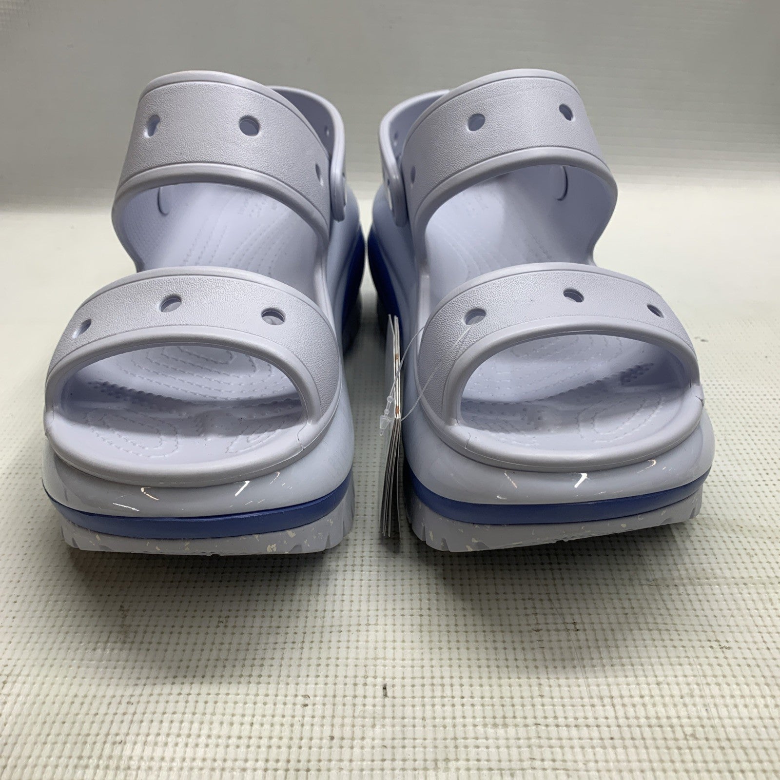 Crocs Classic Mega Crush Platform Sandal White Blue Unisex-Adult Women 9 Men's 7