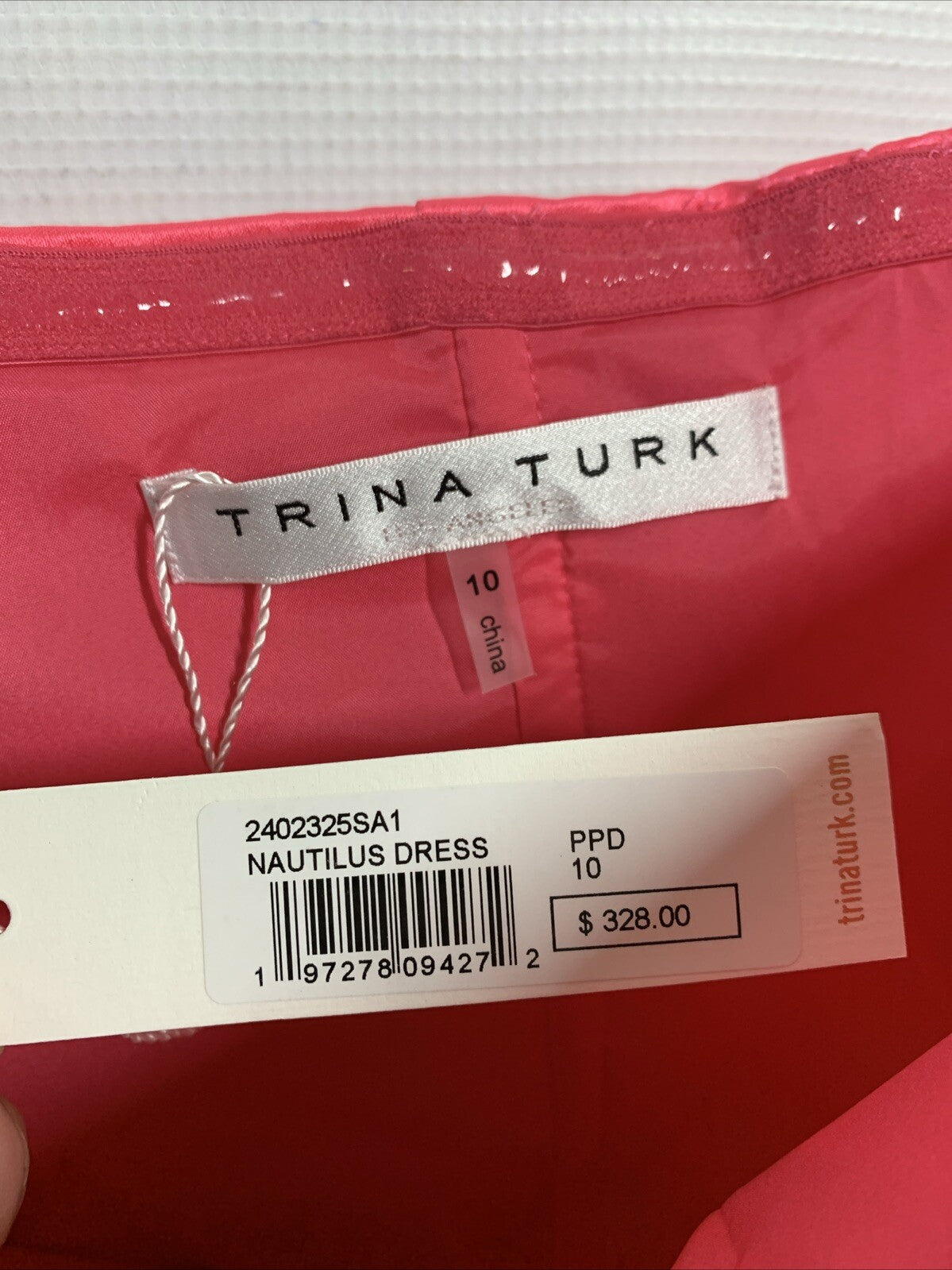 Trina Turk Womens Strapless Satin Cocktail Party Dress Size 10 A Line Skirt Pink