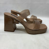 NINE WEST Women’s Tilah Heeled Sandal Clay101 Size 9.5 Open Square Toe Slip On
