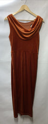 GRACE KARIN Women’s Velvet Halterneck Sleeveless Backless Dress Size Medium Rust
