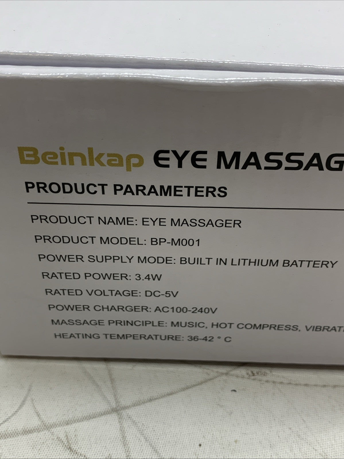 Eye Massager with Heat Music, Compression, Adjustable Sleep Mask Massage BP-M001