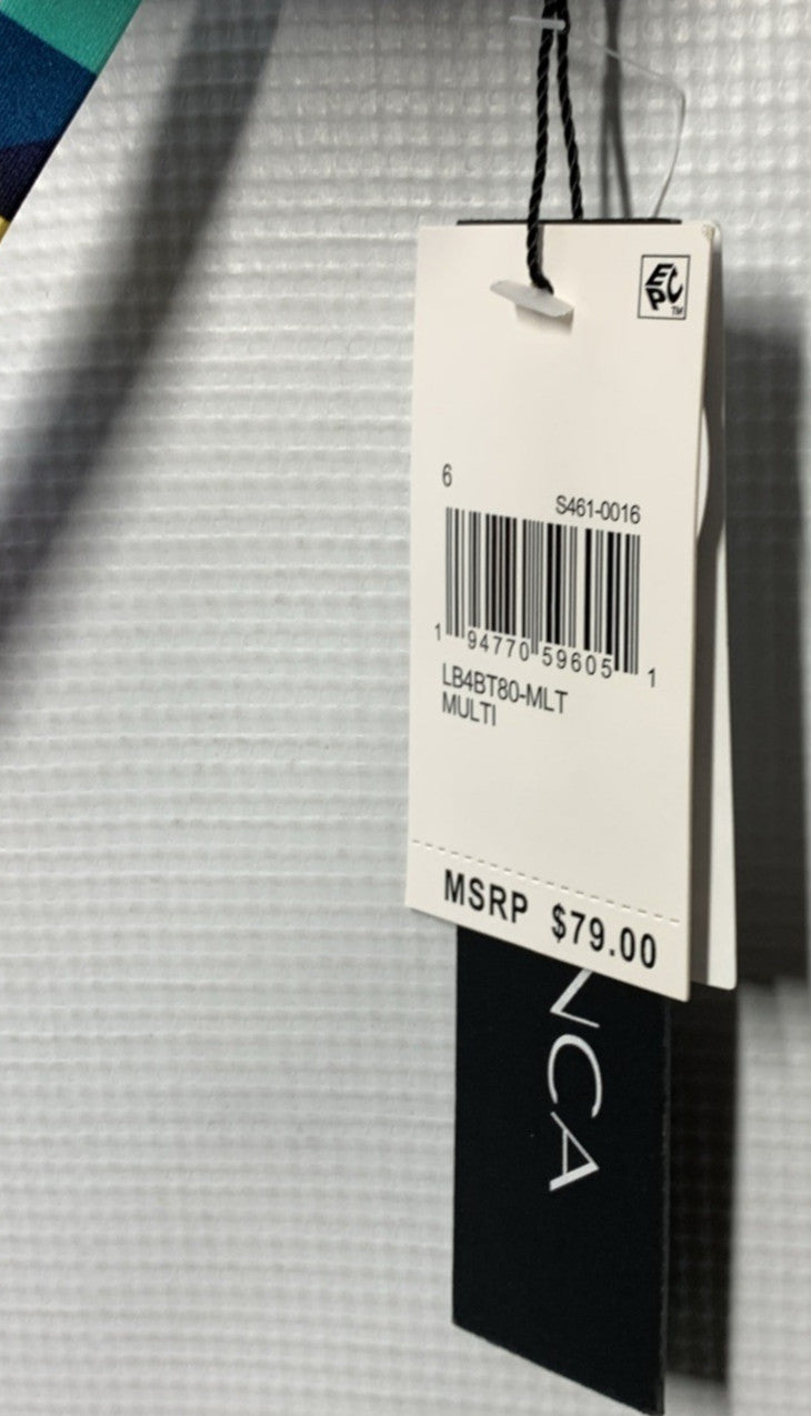 La Blanca Women's Slice Printed Halter Bikini Top Swimwear LB4BT80-MLT Size 6