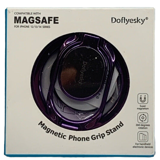 Magnetic Phone Grip Ring Holder , Double Adjustable Phone Grip and Stand  Purple
