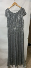 Alex Evenings Women's Long Fit and Flare Dress Formal Elegant Cap Sleeve Size 16