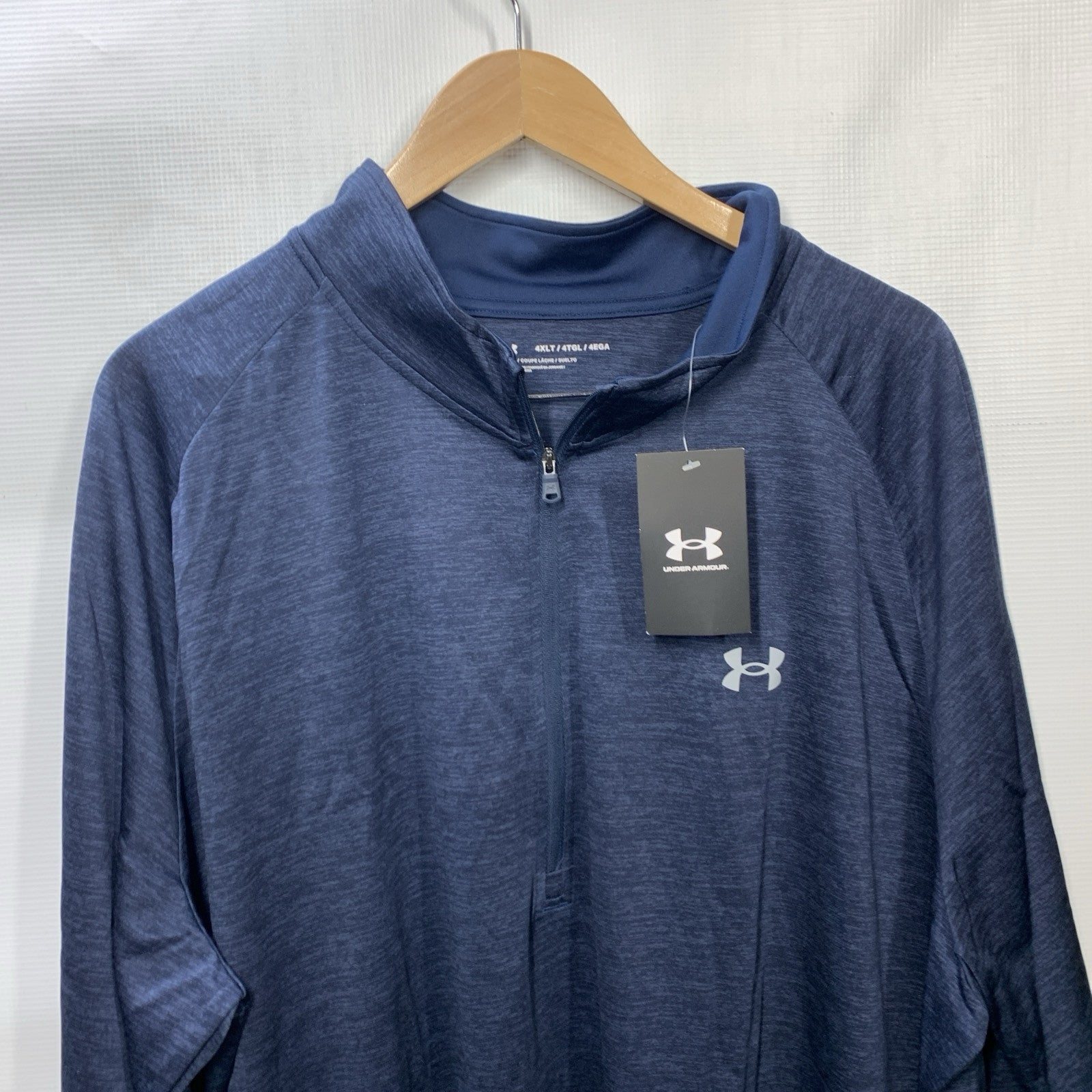 Under Armour Men's Tech 1/2 Zip Long Sleeve Shirt 4XLT 1328495 Navy Quick-Dry