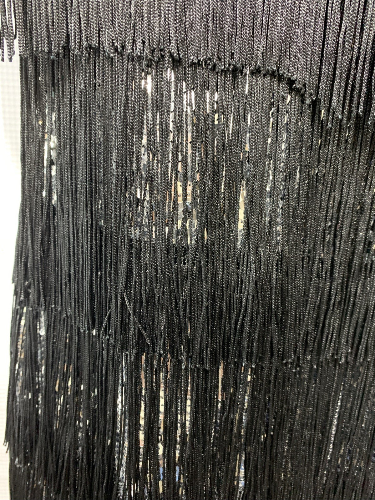 Dress the Population Black/Sliver Sequin Fringe Party Flapper 20s Dress Size XXL