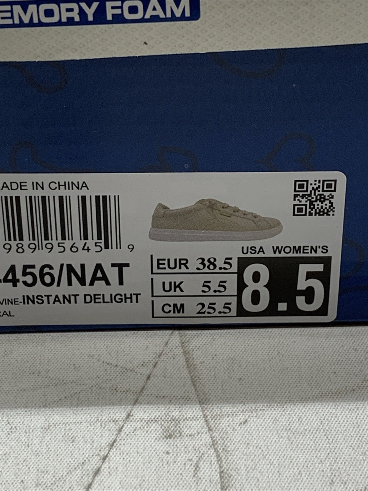 Bobs By Skechers DVINE-INSTANT DELIGHT Natural Sneakers 114456 Women's Size 8.5