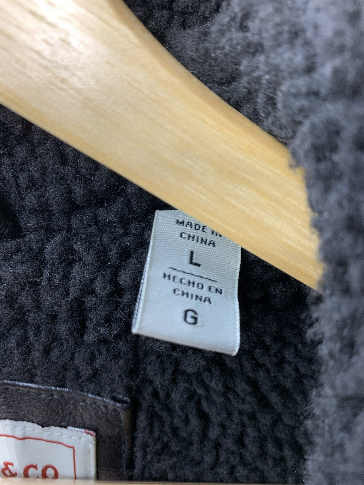 Levi’s Faux Shearling Lined Rancher Jacket Size L Black Long Sleeve with Pockets