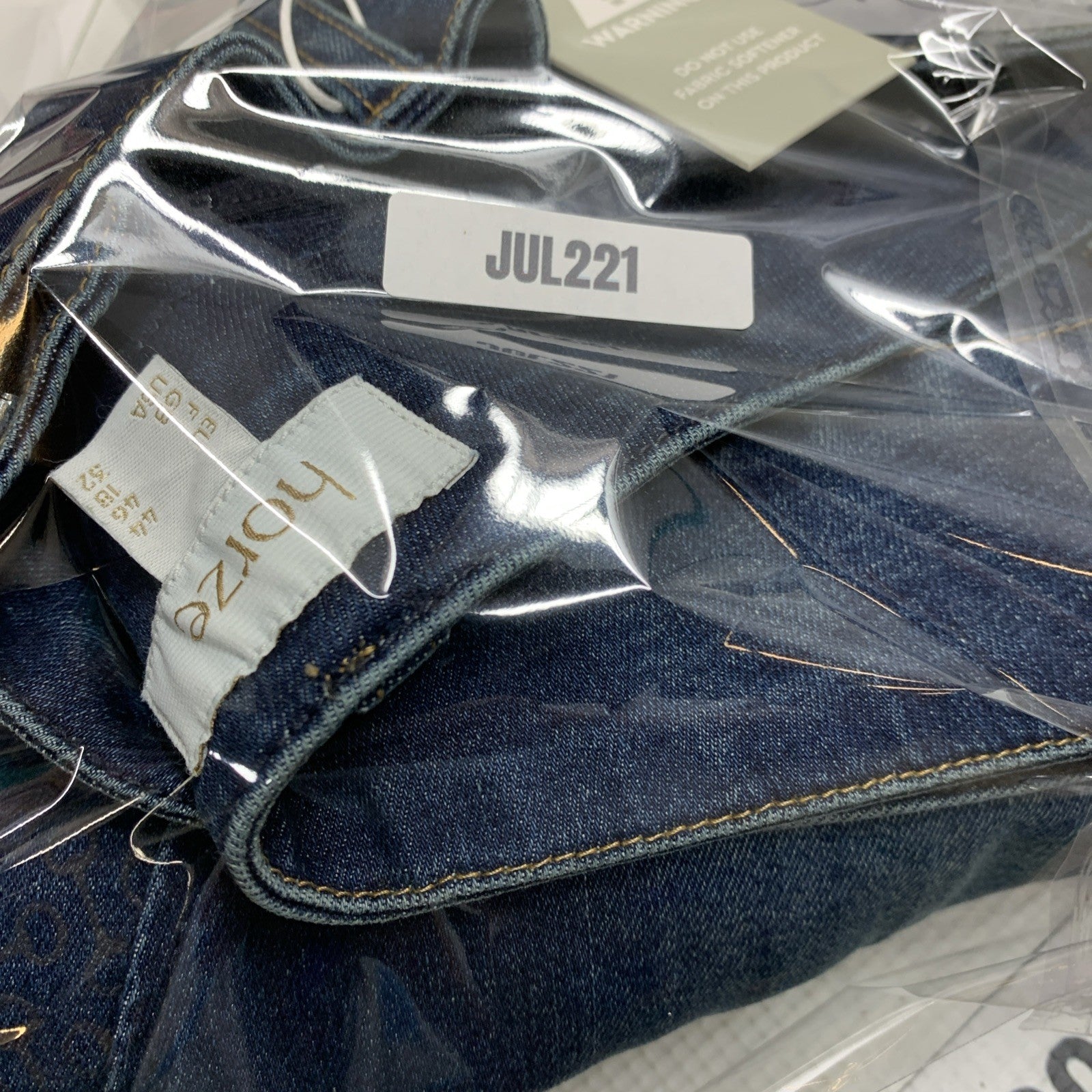 Horze Kaia Womens High Waist Denim Silicone Full Seat Breeches Dark Blue Size 32