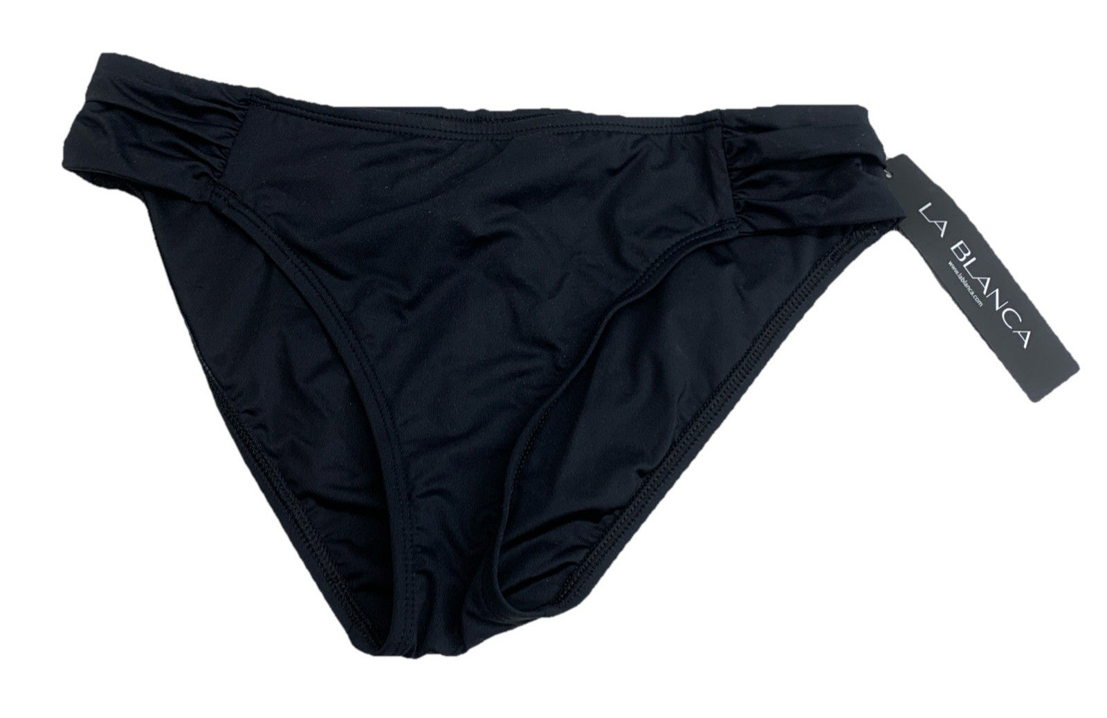 La Blanca Island Goddess Ruched Side Hipster Swim Bikini Bottom Women's Size 8