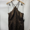 Adrianna Papell Size 18 Bronze Foil Lace Sheath Party Cocktail Dress Sleeveless