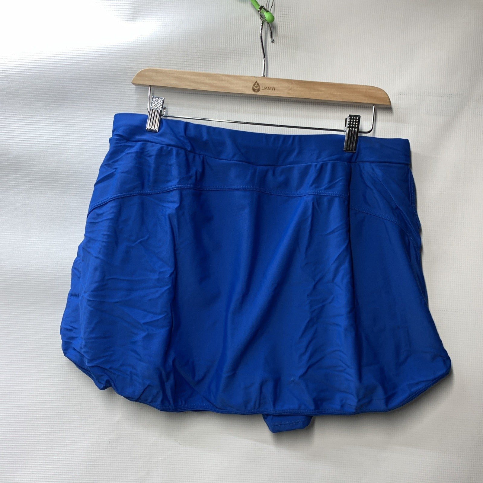 Hanna Nikole Womens Plus Size High Waisted Bathing Swim Suit Skirt Size 18W Blue