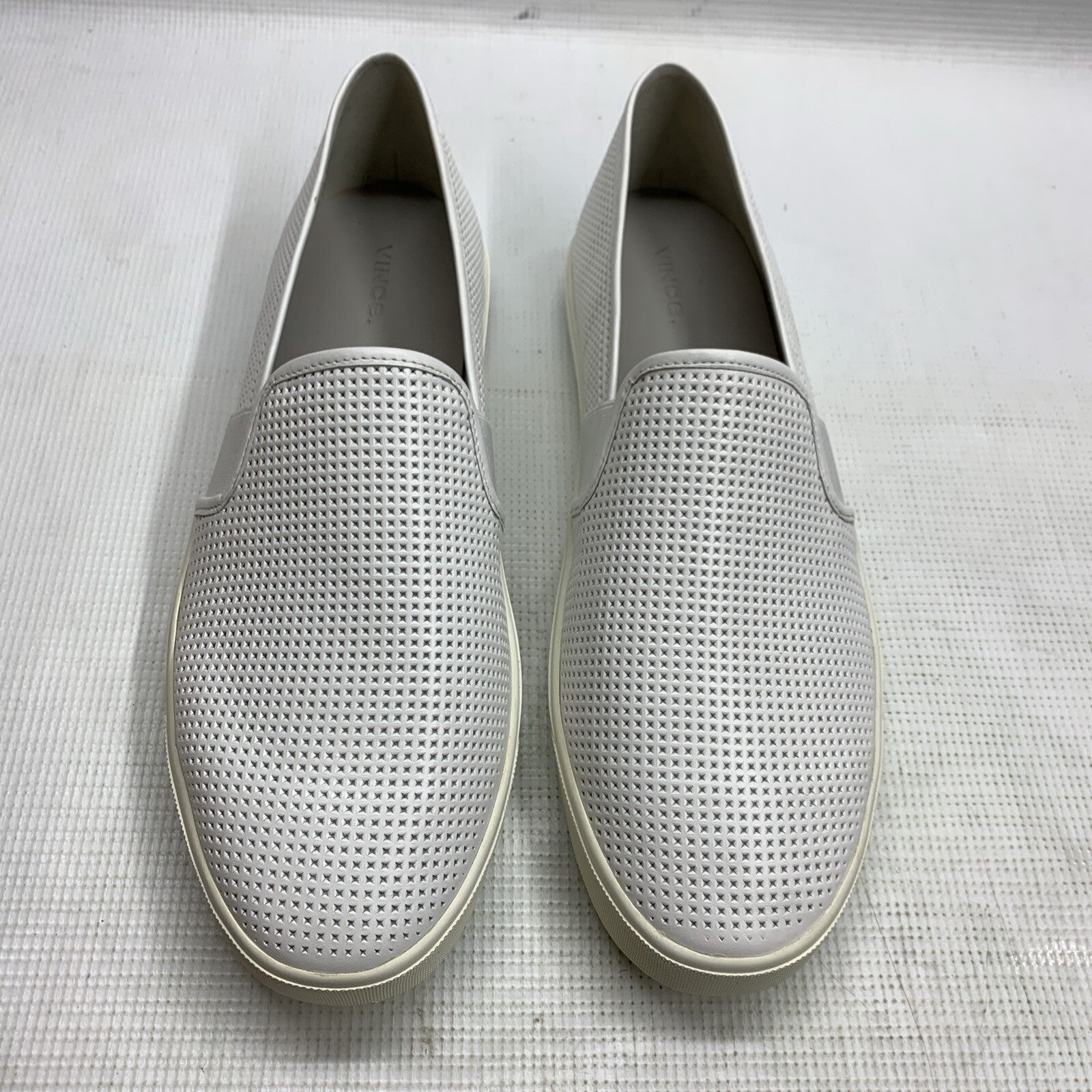 Vince Women's 5 Blair Slip On Sneakers White Casual Size 12 Elastic Gores Shoes