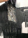 Dress the Population Black/Sliver Sequin Fringe Party Flapper 20s Dress Size XXL