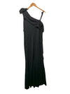 Adrianna Papell Bow Gown Stretch Crepe Maxi Dress Holiday Formal Size 14 Black
