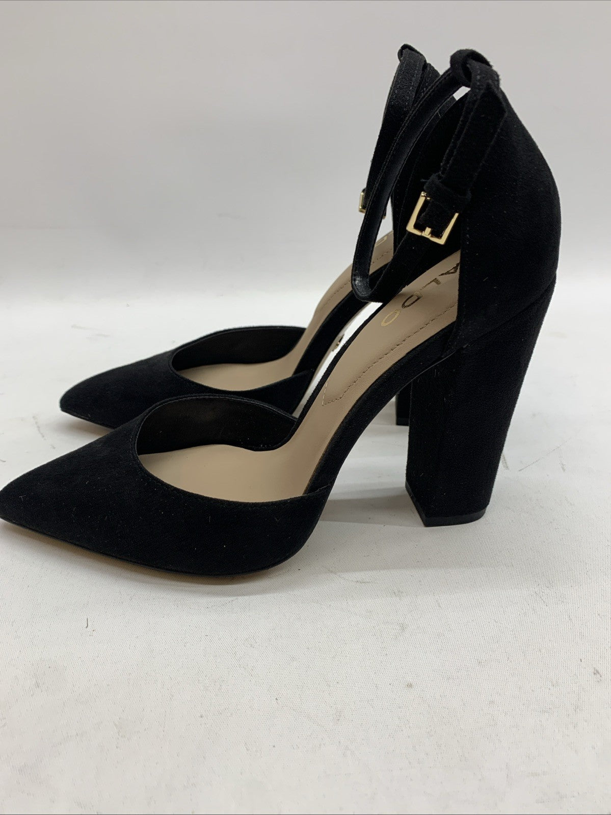 Aldo Nicholes Ankle Strap Pointed Toe Pumps Heeled Shoes Black Size 6 Sandal