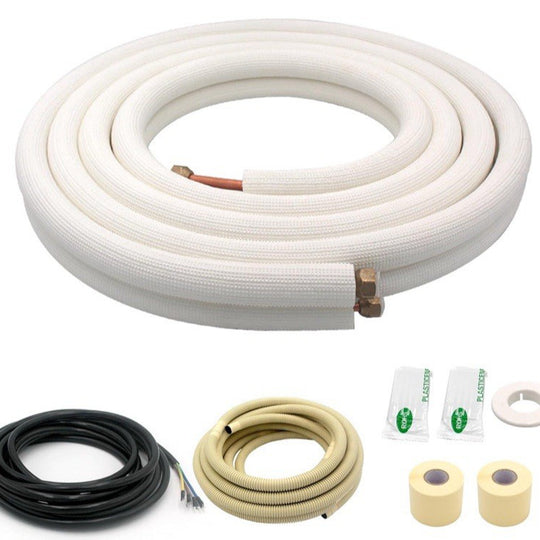 16Ft Mini Split Line Set Air Conditioning Copper Tubing Pipe Extension 1/4 & 1/2