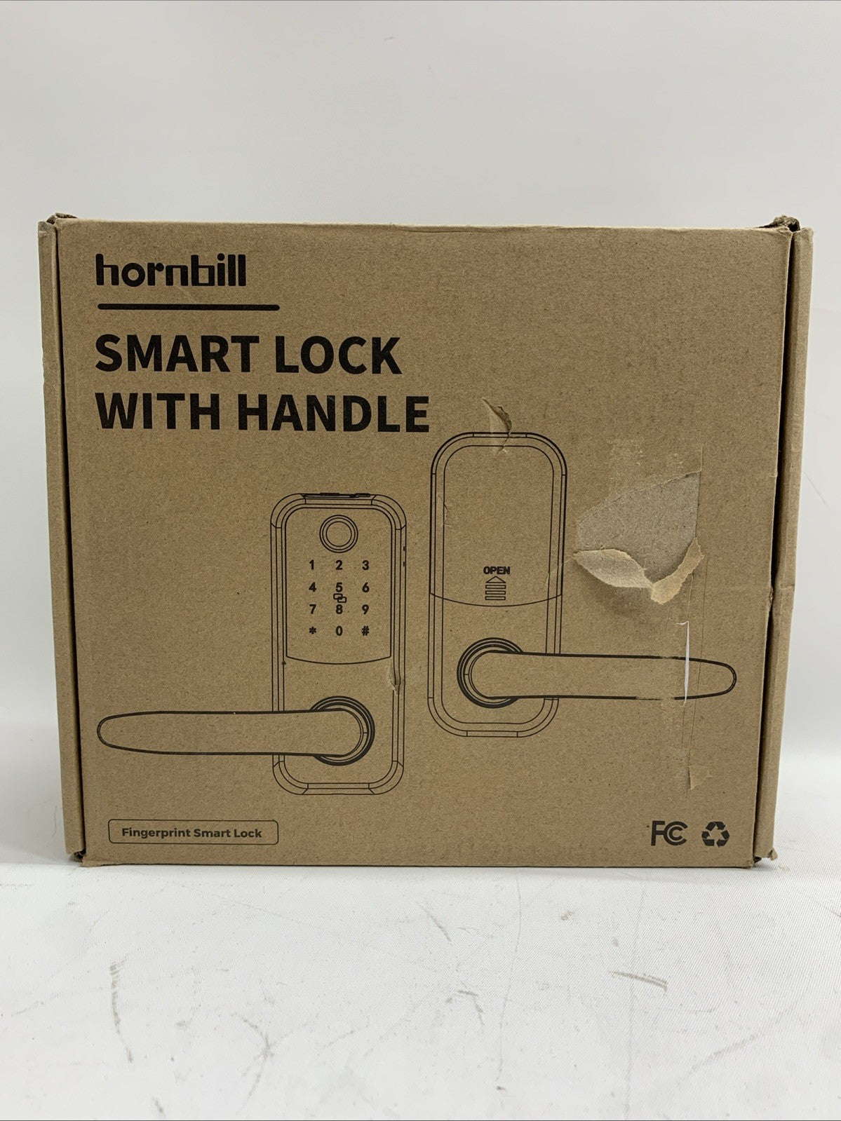 HORNBIL Fingerprint Bluetooth Front Door Locks w/Handle Smart Keyless Entry Lock
