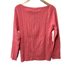 Pink Nautica women's cable knit sweater with long sleeves and boatneck, made of cotton, size large, from The Family Flips.
