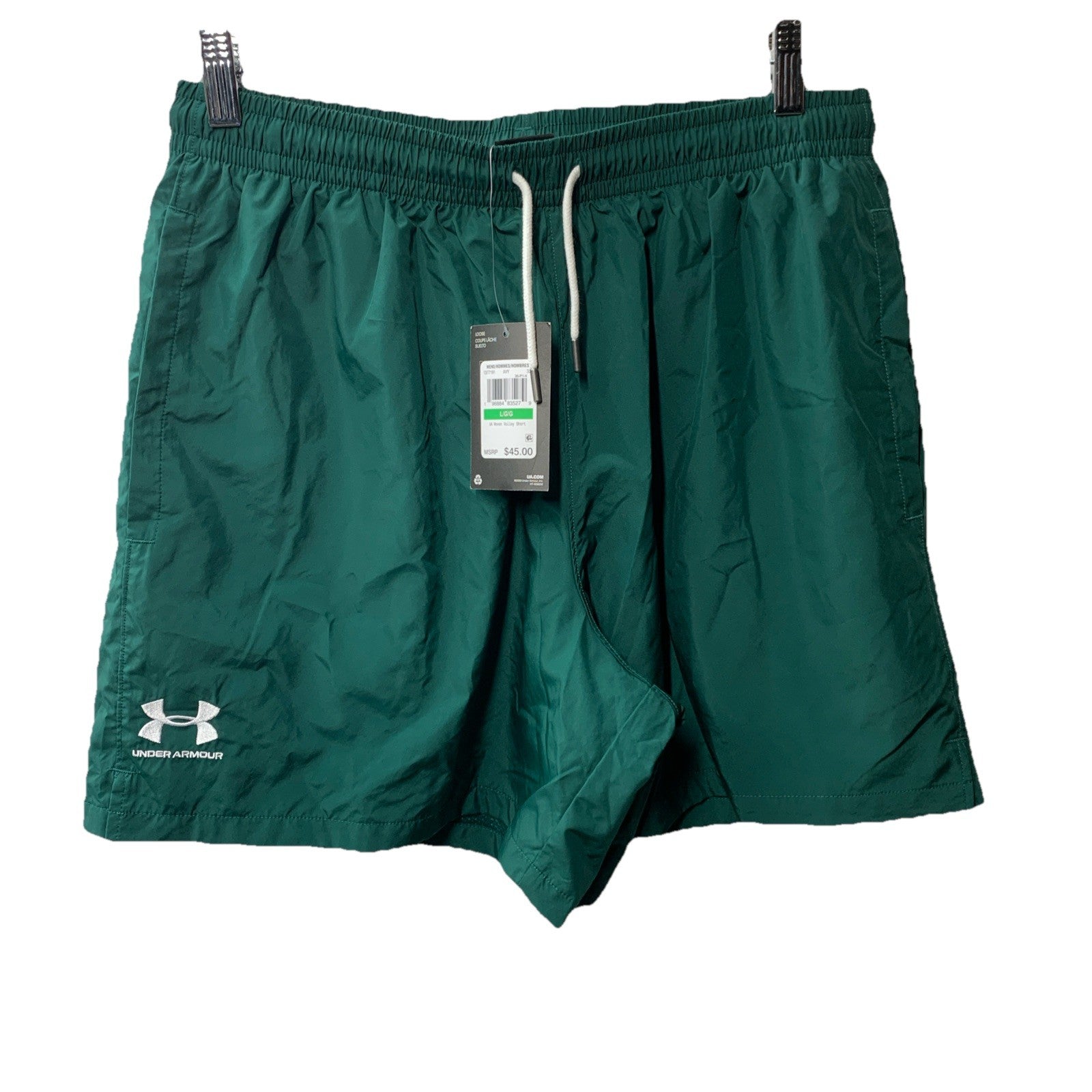 Under Armour Icon Size Large Mens Volley Shorts Green with Pockets Drawstring
