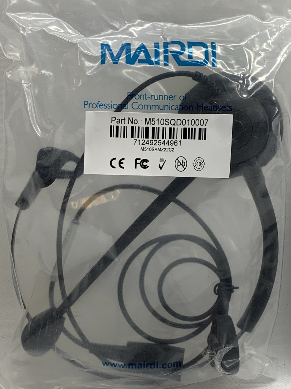 MAIRDI Call Center Headset Black with Microphone Noise Binaural M510SQD010007