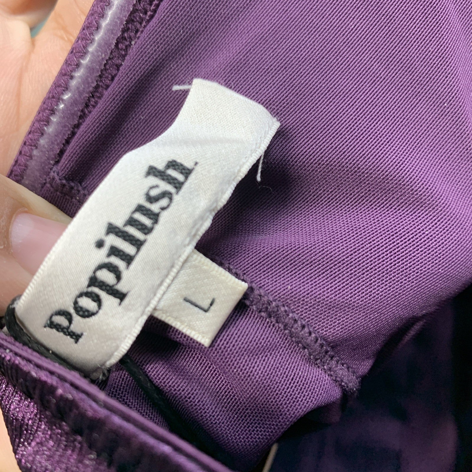 Popilush Women's Long Maxi Dress Shapewear Bodycon Ruched High-Slit Purple Large