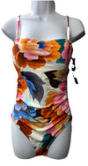 La Blanca Floral Rhythm Bandeau Mio (Multi) Womens Swimsuits One Piece Size 8