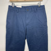 IZOD Mens Flat Front Non Iron Max Straight Fit Chino Jeans Blue 30x32 Long Pants