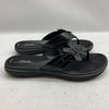Clarks Women's Brinkley Flora Flip-Flop Black Patent Synthetic Size 9 Slip-on