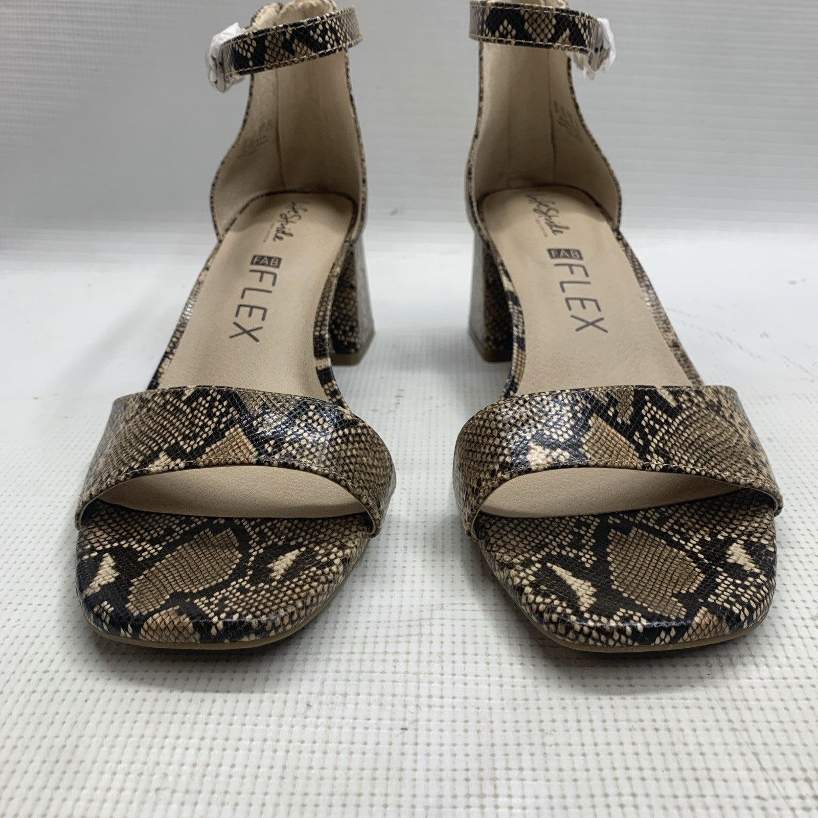LifeStride Women's Cassidy Ankle Strap Dress Sandals Heeled Snake Print Size 9W