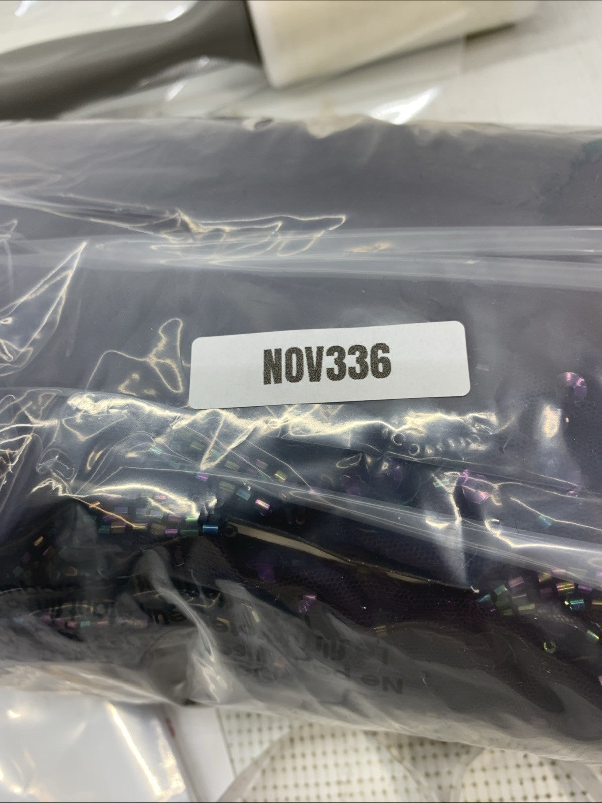 J Kara Sequin Capelet Long Beaded Dress V-neck Pull On Size 22W Purple