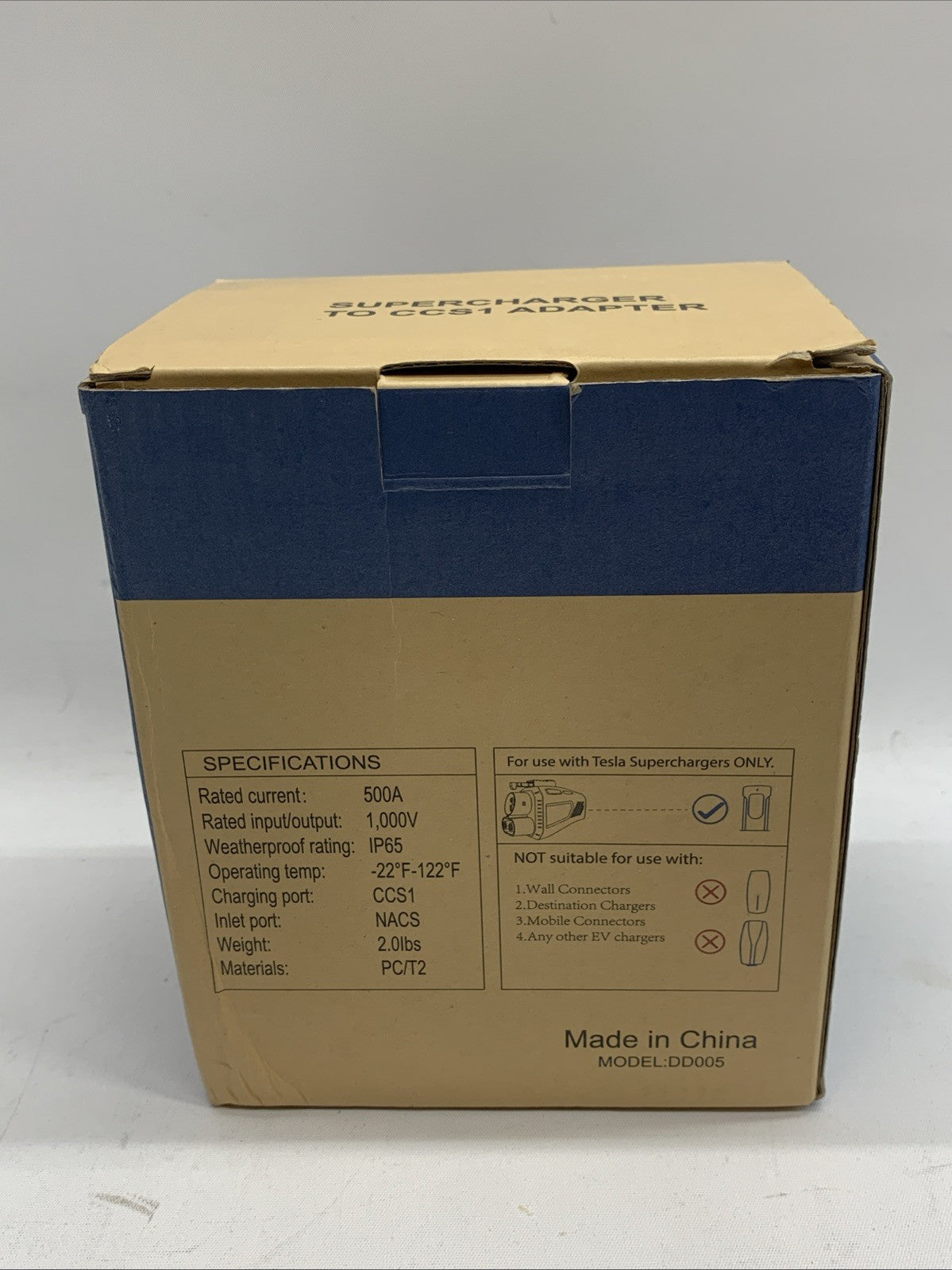 NACS to CCS1 Tesla Supercharger Adapter Fast Charge Ford Rivian GM 500A & 1kV