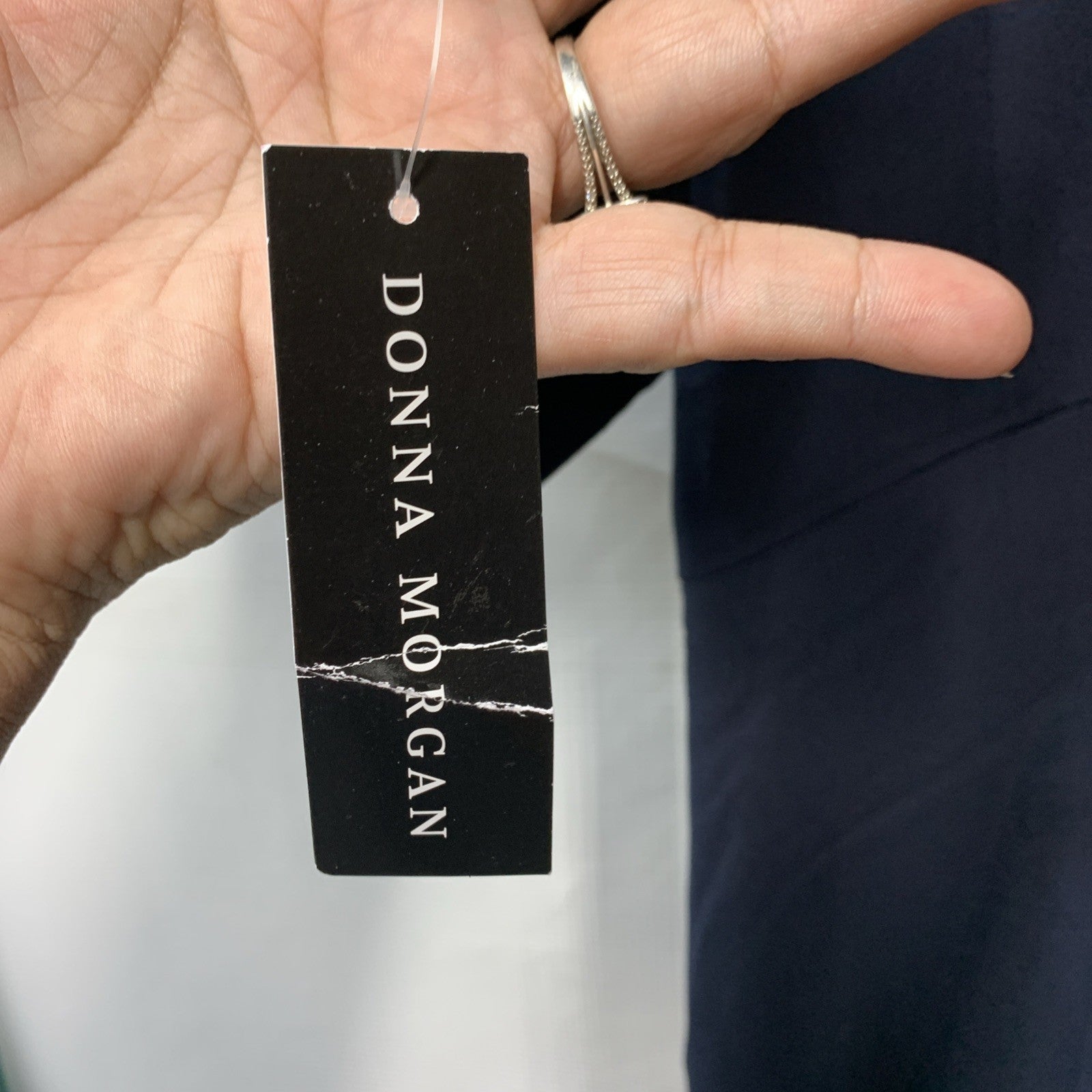 Donna Morgan Women's Long Sleeve Dress Navy Blue Size 4 Formal Business Casual