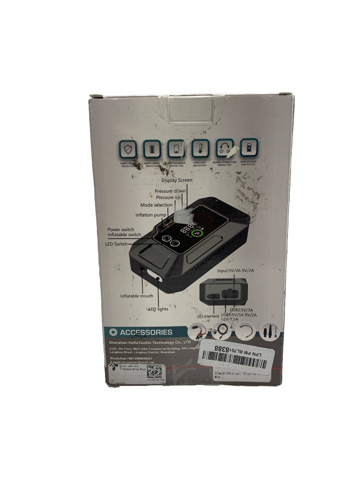 Gillaway Car Jump Starter With Air Compressor 4 In 1 Multi Task Device 12V 4in1