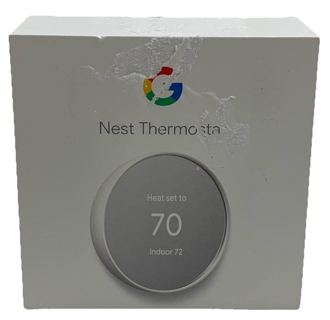 Google Nest Thermostat Smart Programmable Wi-Fi Thermostat Round for Home - Snow