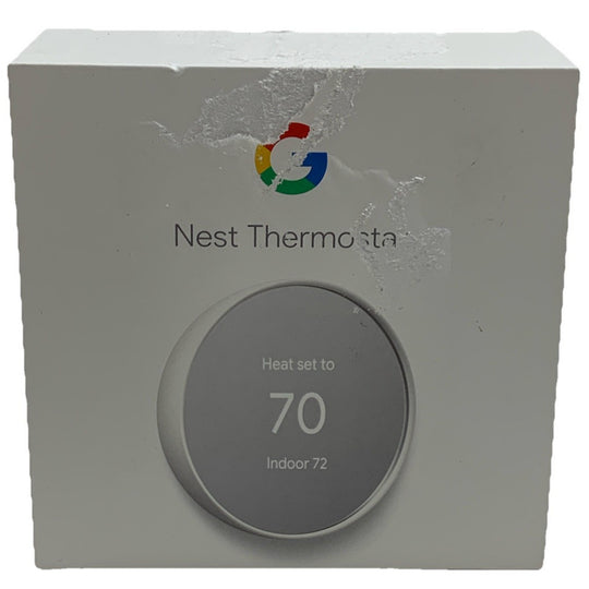 Google Nest Thermostat Smart Programmable Wi-Fi Thermostat Round for Home - Snow