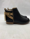 Spenco Waco Dove Creek Black Ankle Boots Womens Size 7.5 Leather Upper Side Zip