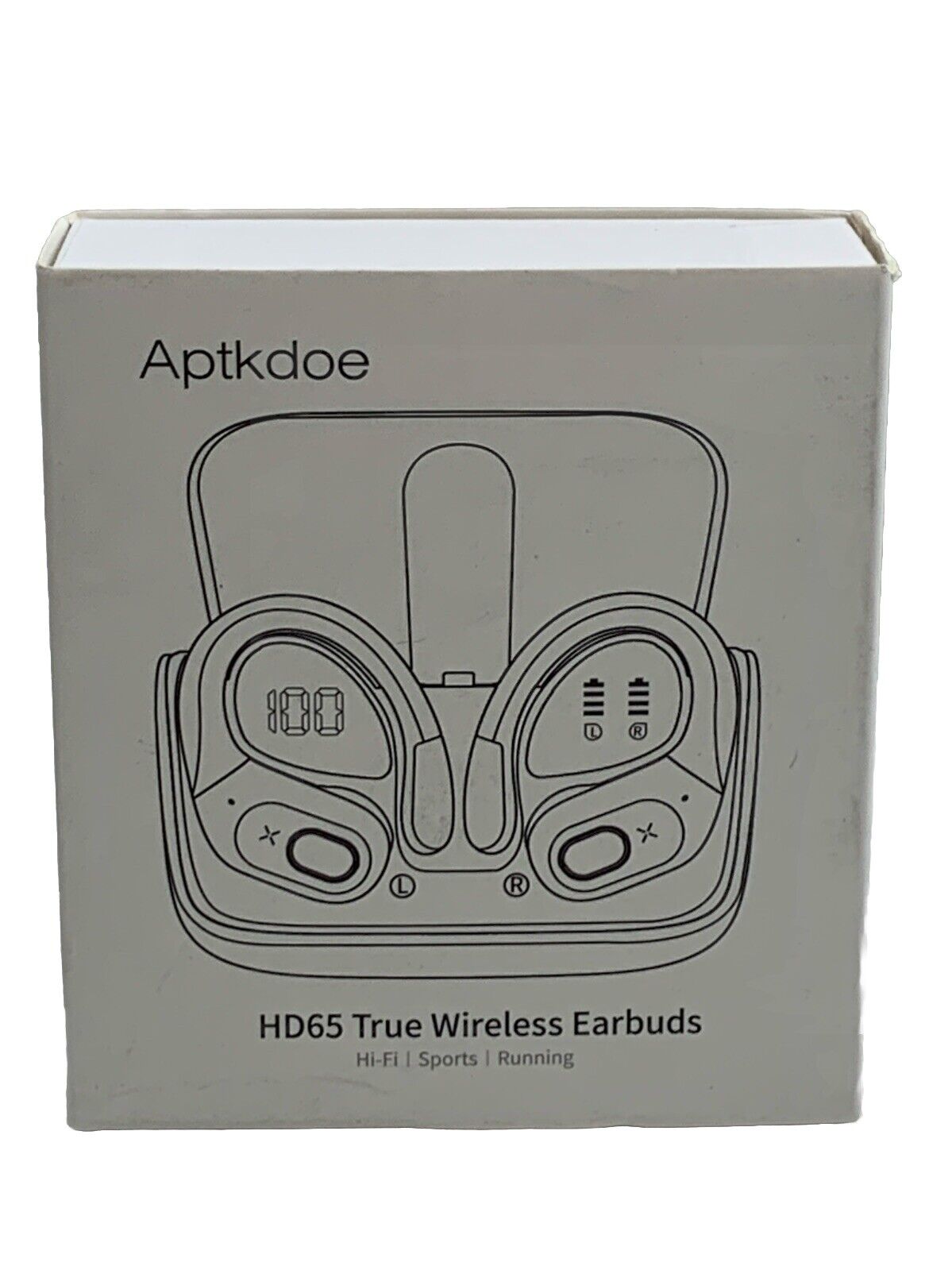 APTKDOE True Wireless Earbuds HD65 Black 15h Playtime Hi-fi Running Spo Earphone