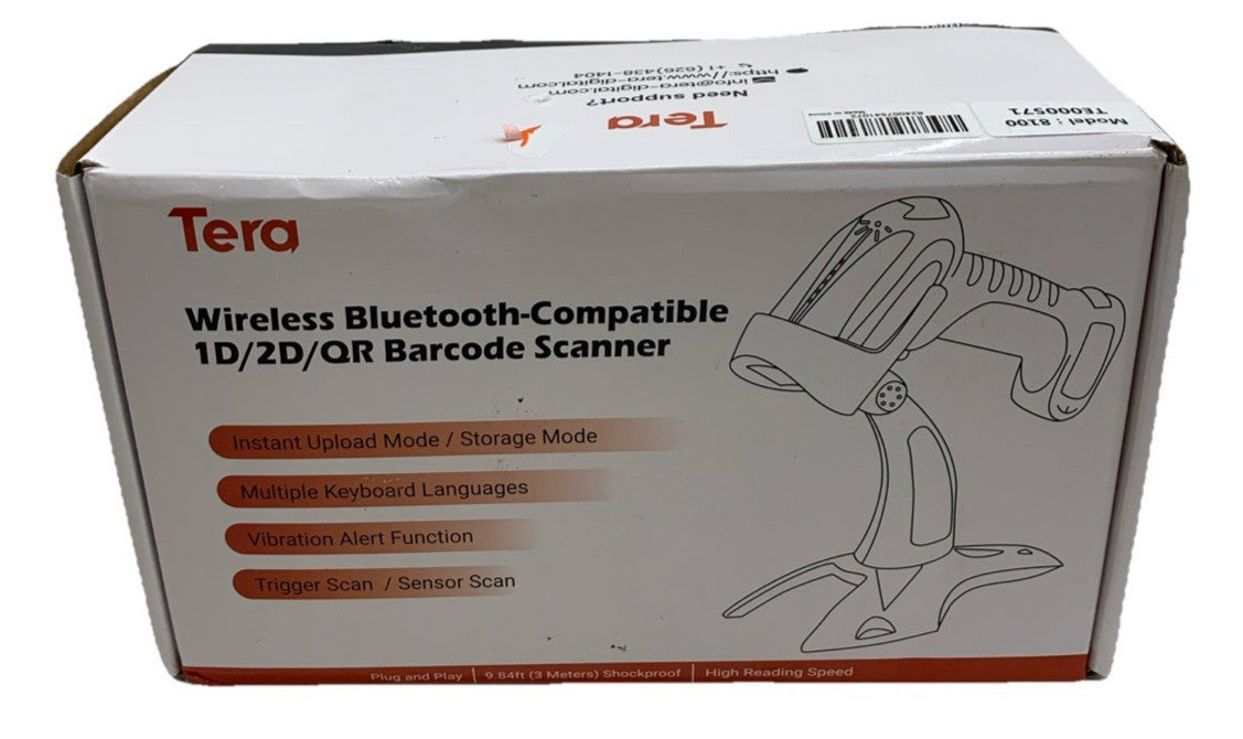 Tera Industrial Wireless 2D QR 1D Barcode Scanner Model 8100 Bluetooth TE000571