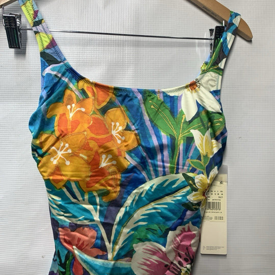 Gottex Tropicana Square Neck One Piece Adjustable Straps Floral Swimwear Size 8