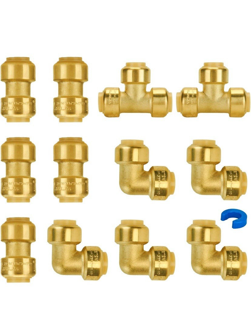 Sungator Plumbing Fittings 1/2 Inch Push Pex Fittings 1/2 Inch, 5 Each Coupling
