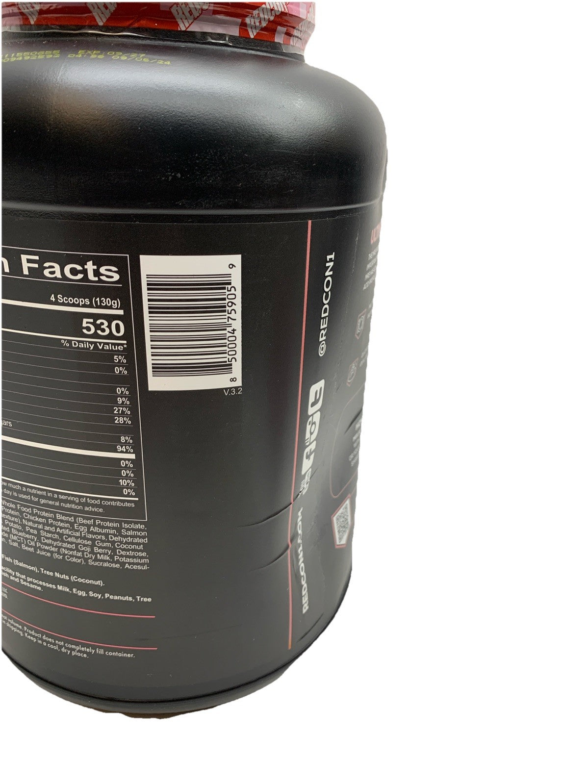 Redcon1 MRE Meal Replacement Protein Powder Real Whole Food 7LBS Strawberry