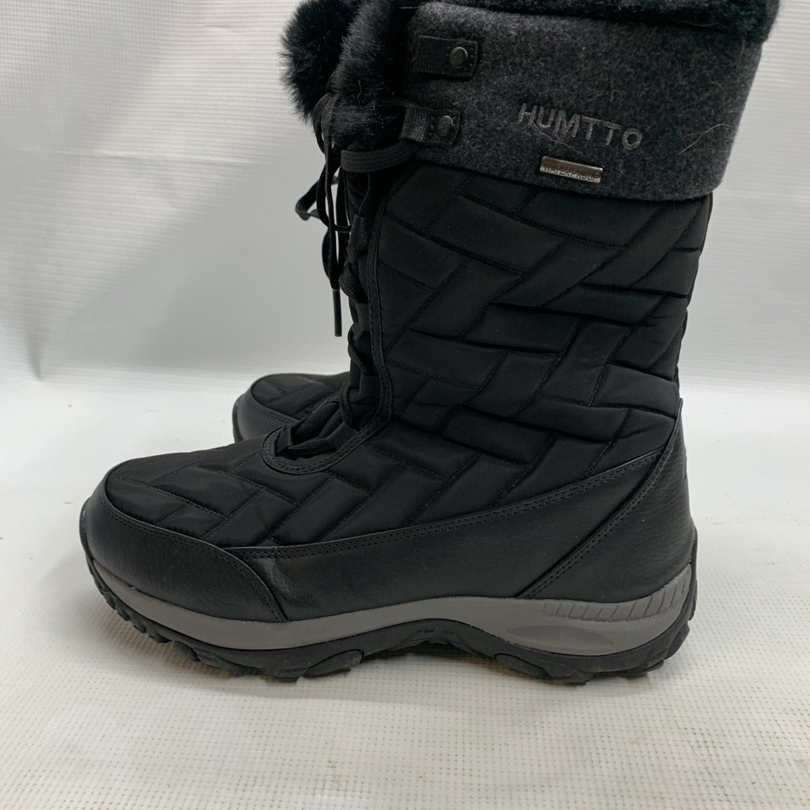 HUMTTO Women's Winter Warm Waterproof Snow Boots Lightweight Non-Slip 8.5 Black