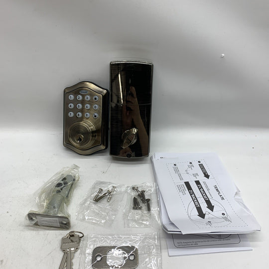 Honeywell Electronic Deadbolt Door Lock with Keypad in Antique Brass, 8712109