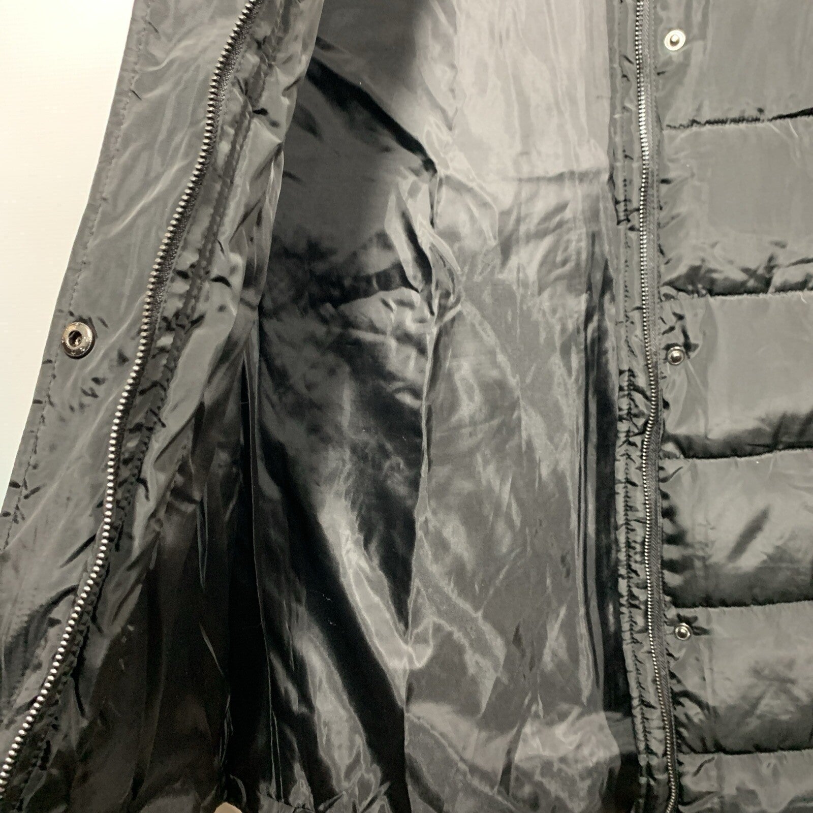 Sebby S.E.B. SSP1418 Womens Black Detachable Hood Zip Long Puffer Vest Size L